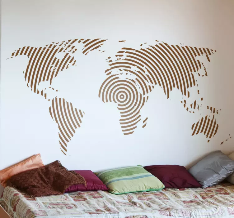 žiedinių linijų pasaulio žemėlapio animuotasis paveiksliukas - „Tenstickers“