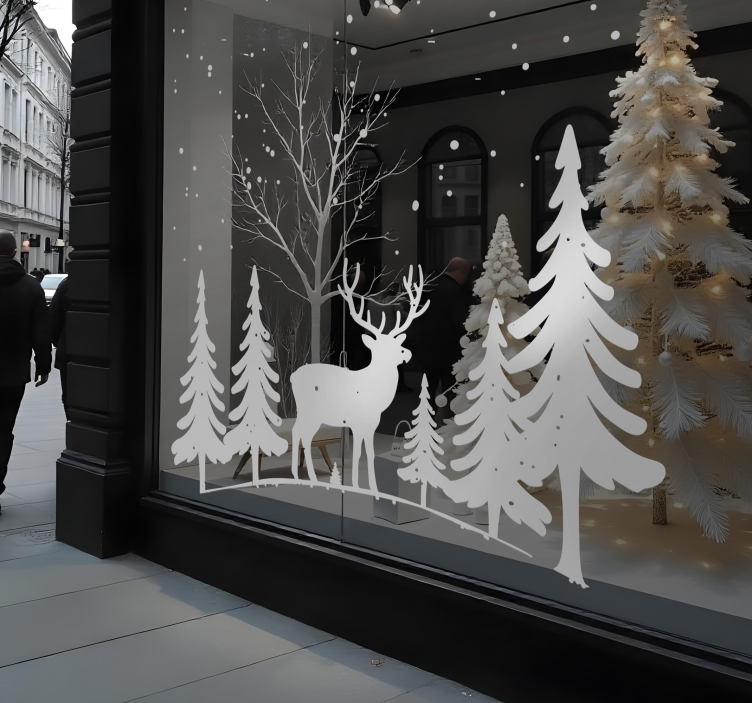 žiemos scena kalėdinės sienų lipdukas - „Tenstickers“