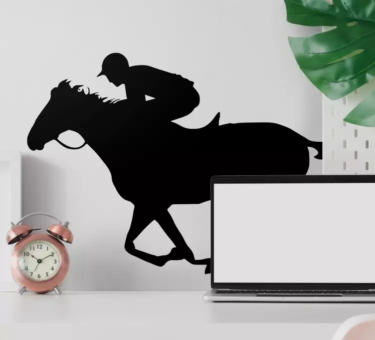 žokėjas jodinėjęs arklio sienos lipduką - „Tenstickers“