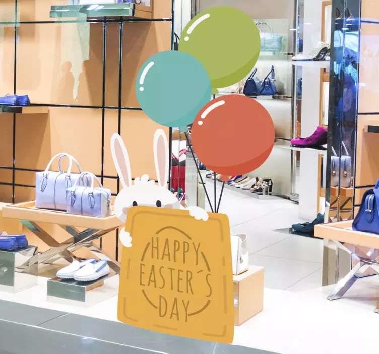 Zuikio ant velykų lango animuotasis paveiksliukas - „Tenstickers“