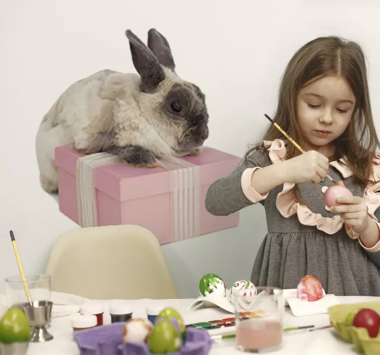 Zuikis ant dovanos ūkinio gyvūno lipdukas - „Tenstickers“