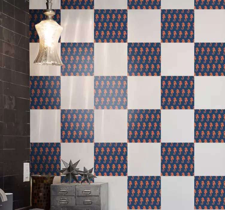 Žuvies lipdukas jūros arkliuko rašto dizainas - „Tenstickers“