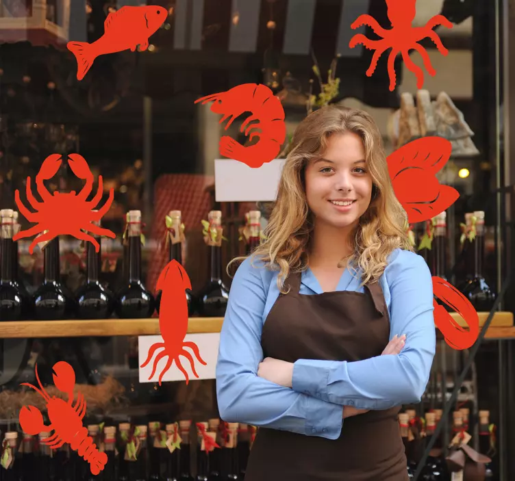 žuvies parduotuvės žuvies sienos animuotasis paveiksliukas - „Tenstickers“