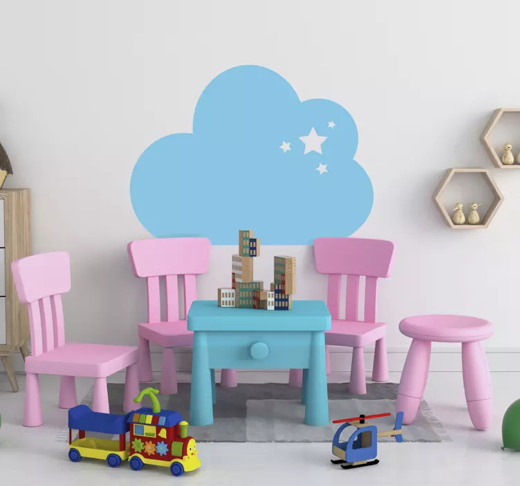 žvaigždėto debesies galvūgalio dekoratyvinis lipdukas - „Tenstickers“