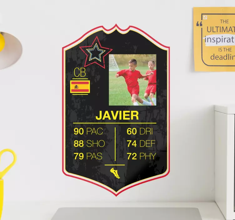 žvaigždžių kortų žaidėjo futbolo sienos animuotasis paveiksliukas - „Tenstickers“