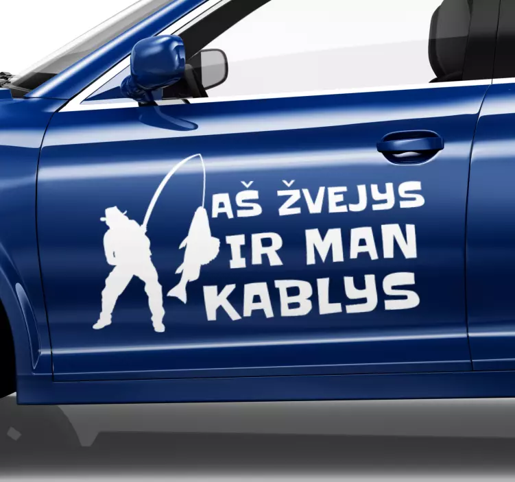 žvejys su automobilio vinilo lipduku - „Tenstickers“