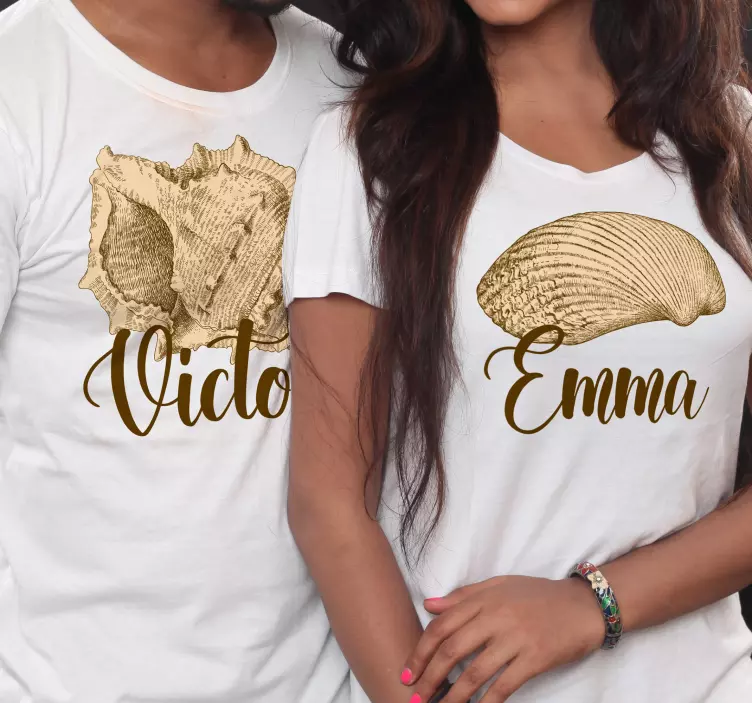 Senovinių kriauklių poros marškinėliai - „Tenstickers“