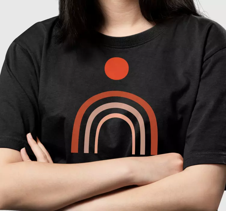 Retro vaivorykštė su saule marškiniai - „Tenstickers“