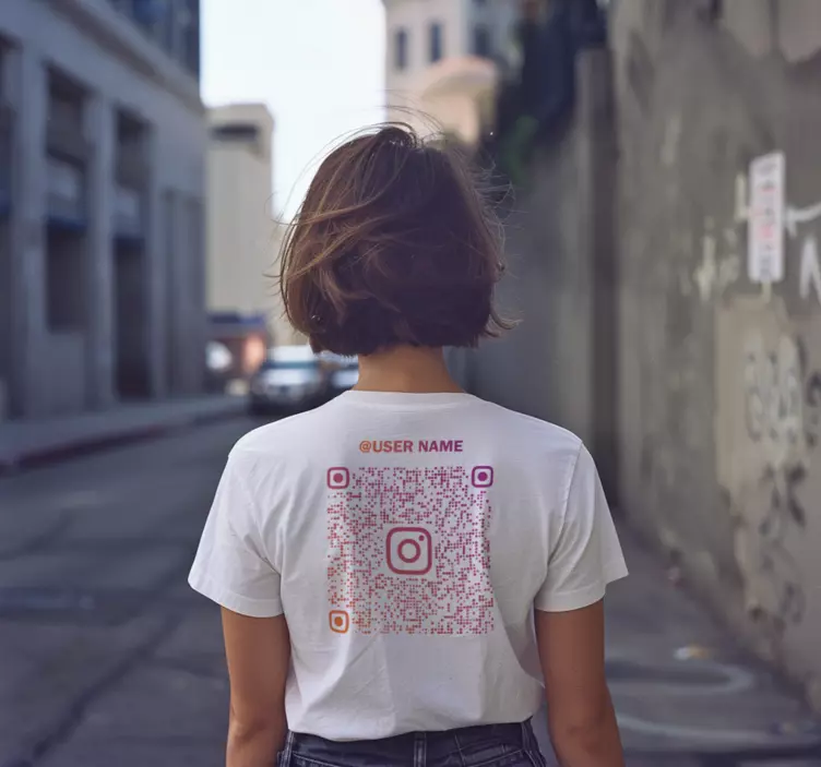 Instagram qr kodas marškiniai - „Tenstickers“