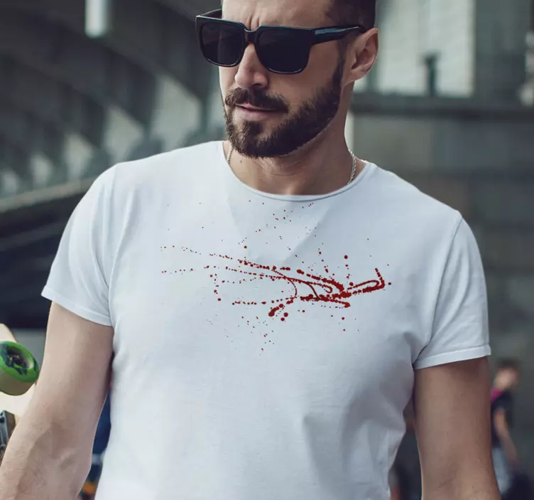 Krauju išmarginti helovino marškiniai - „Tenstickers“