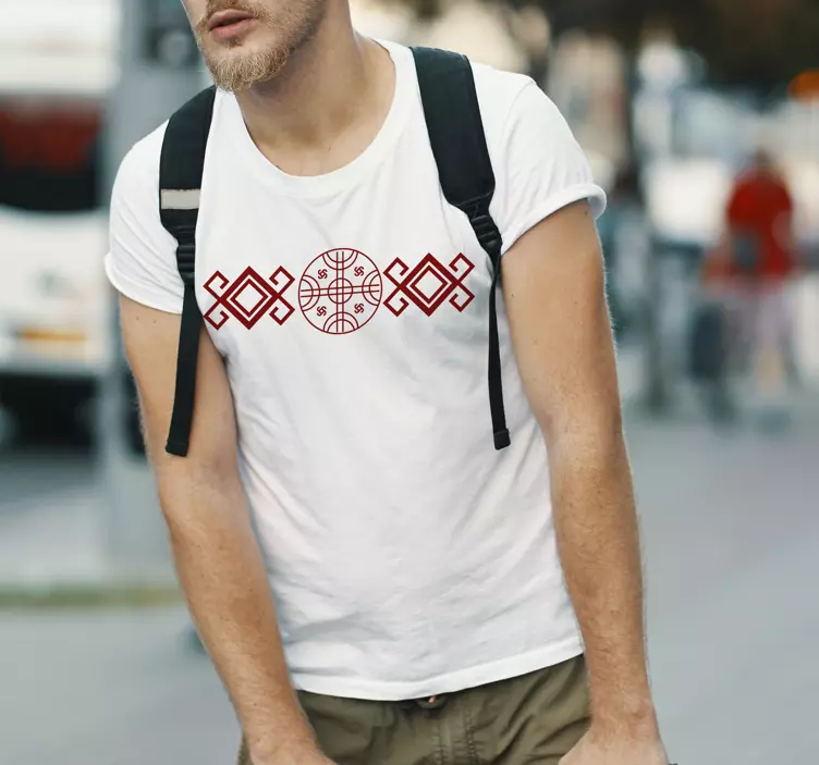 Raudonojo mapučio stiliaus marškiniai - „Tenstickers“