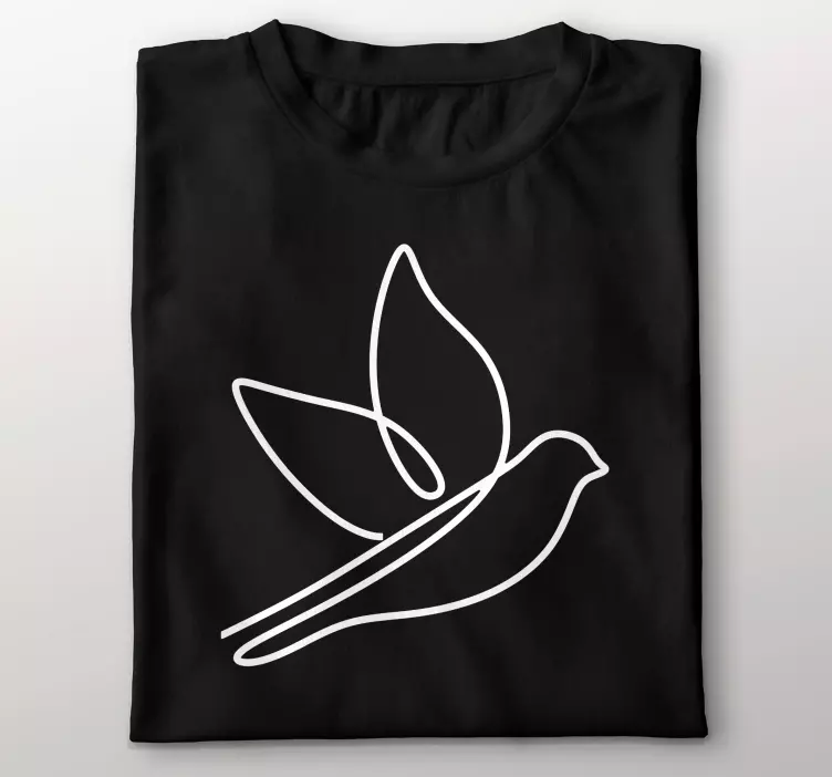 Line art nemokami paukščių marškinėliai - „Tenstickers“