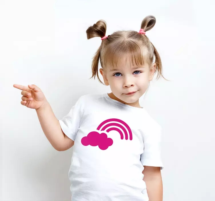 Maža vaivorykštė su debesuotais kūdikių marškinėliais - „Tenstickers“