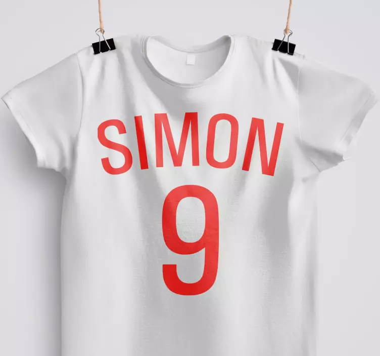 Raudoni futbolo marškinėliai su pavadinimu - „Tenstickers“