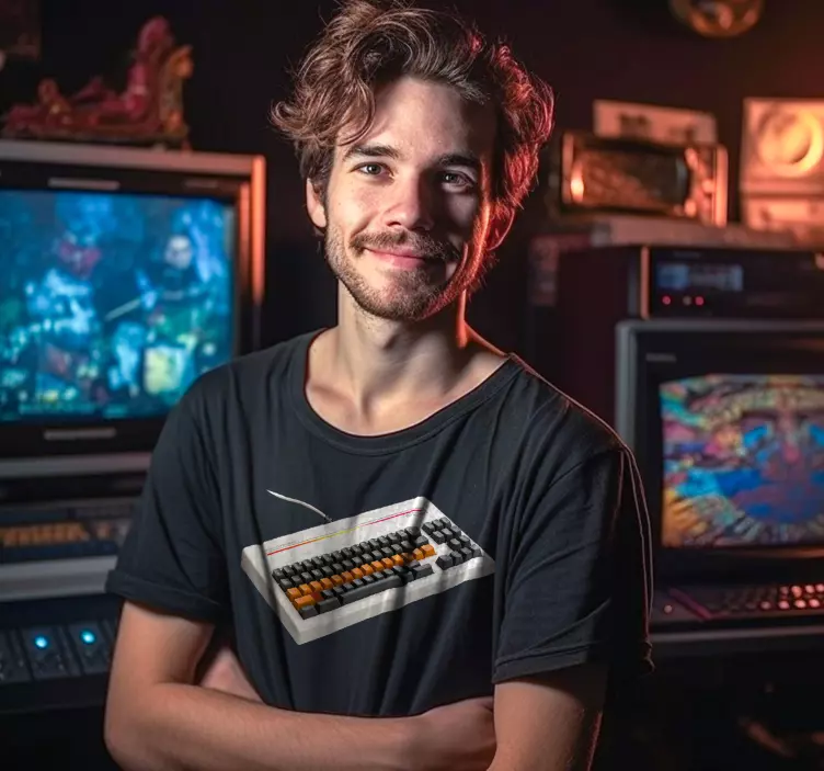 Retro kompiuterio klaviatūraRetro kompiuterio klaviatūra marškini - „Tenstickers“