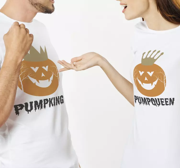 Pumpking ir pumpqueen helovino marškinėliai - „Tenstickers“