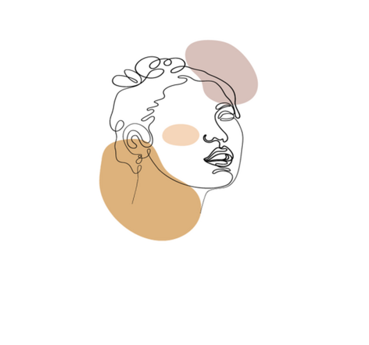 Abstraktus veidas ir apskritimai balta kilimėlė - „Tenstickers“