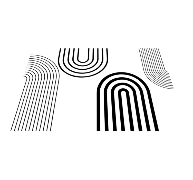 Ploni minimalistiniai juodi lankai balta kilimėlė - „Tenstickers“