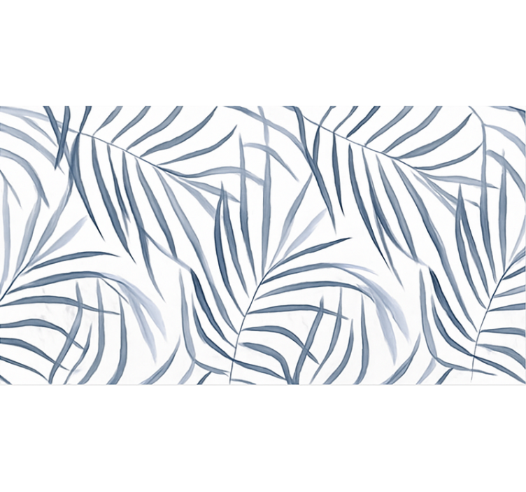 Plonų lapų dizainas mėlynas kilimas - „Tenstickers“