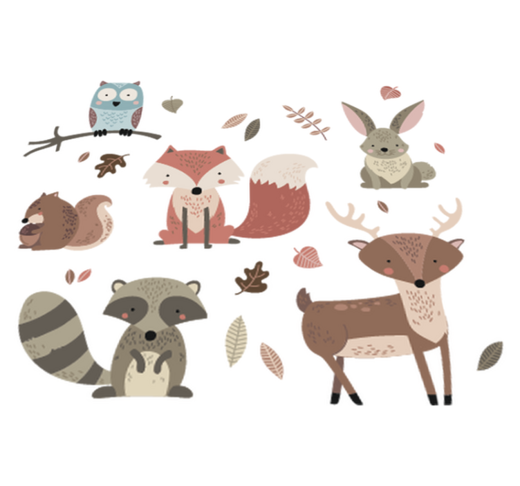 Gyvūnų vinilo kilimėlis rudens stiliumi - „Tenstickers“