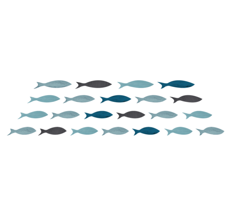 Gyvūnų vinilo kilimėlis mėlynų žuvų siluetai - „Tenstickers“