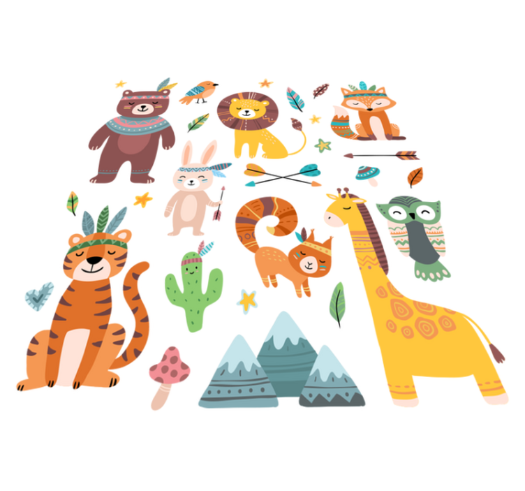 Gyvūnų vinilo kilimėlis kūdikių laukiniai gyvūnai - „Tenstickers“