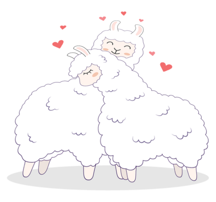 Gyvūnų vinilo kilimėlis mylintiems lamos - „Tenstickers“