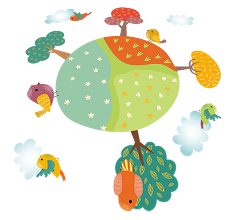 Gyvūnų vinilo kilimėlis pavasario baltame rate - „Tenstickers“