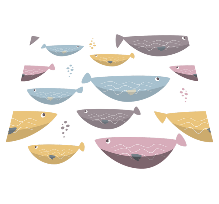 Gyvūnų vinilo kilimėlis spalvoti žuvytės vaikams - „Tenstickers“