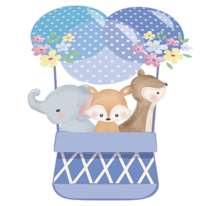 Gyvūnų vinilo kilimėlis su akvareliniais balionais - „Tenstickers“