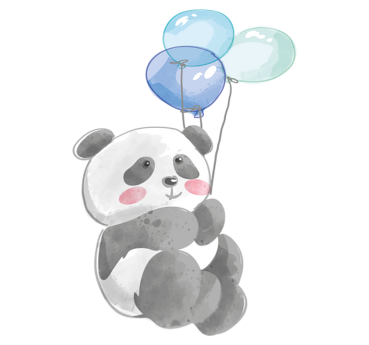 Gyvūnų vinilo kilimėlis su kūdikiu laikant trimis balionais - „Tenstickers“