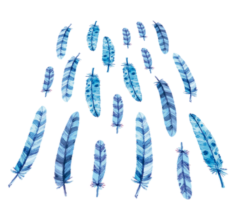 Gyvūnų vinilo kilimėlis mėlynomis plunksnomis vaikams - „Tenstickers“