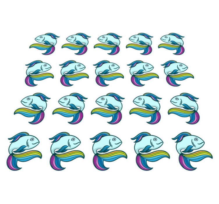 Gyvūnų vinilo kilimėlis mėlyna neoninė žuvis - „Tenstickers“