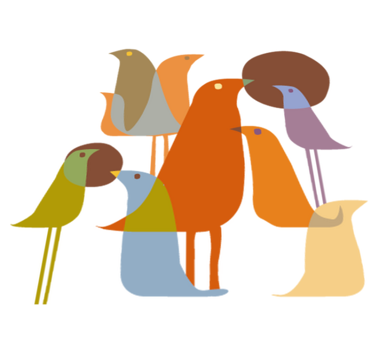 Gyvūnų vinilo kilimėlis paukščių minimalistiniu stiliumi - „Tenstickers“