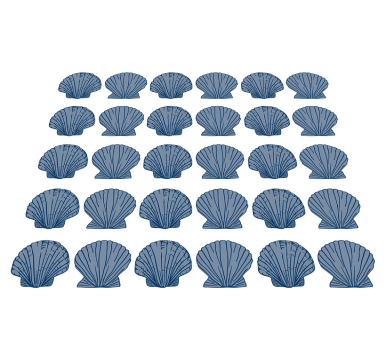 Gyvūnų vinilo kilimėlis jūros kriauklių mėlynumo tonais - „Tenstickers“