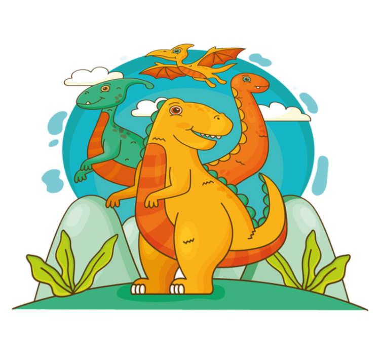 Gyvūnų vinilo kilimėlis dinosaurus džiunglėse - „Tenstickers“