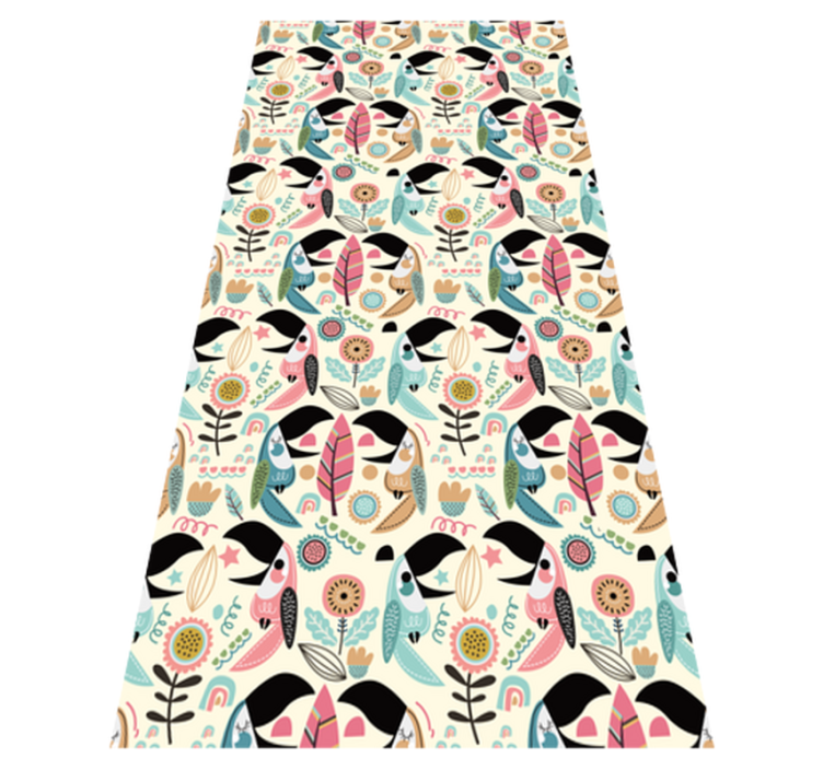 Gyvūnų vinilo kilimėlis mėlynos šiaurės pastelinių lapų - „Tenstickers“