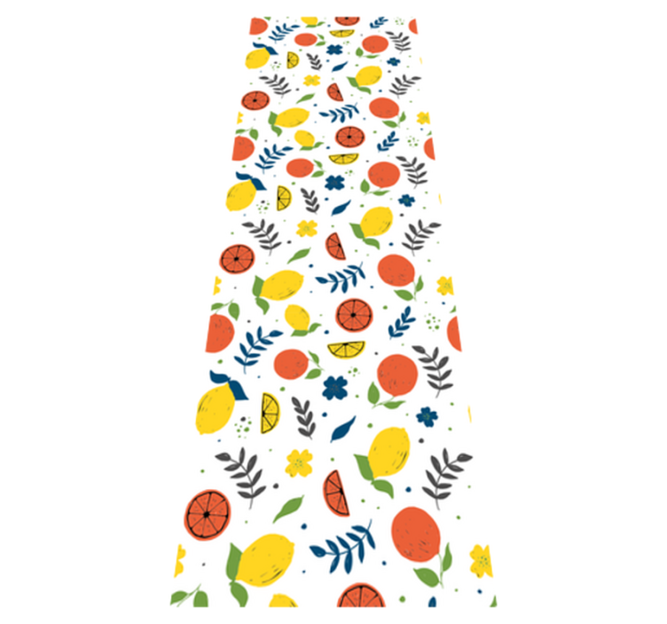 Gyvūnų vinilo kilimėlis su citrusiniais vaisiais ir lapais - „Tenstickers“