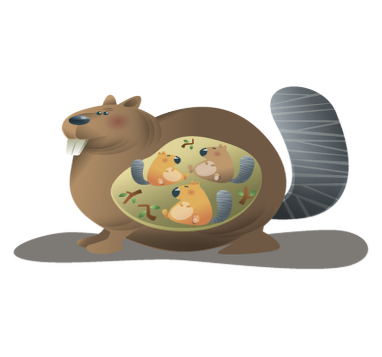 Gyvūnų vinilo kilimėlis voverių mama - „Tenstickers“