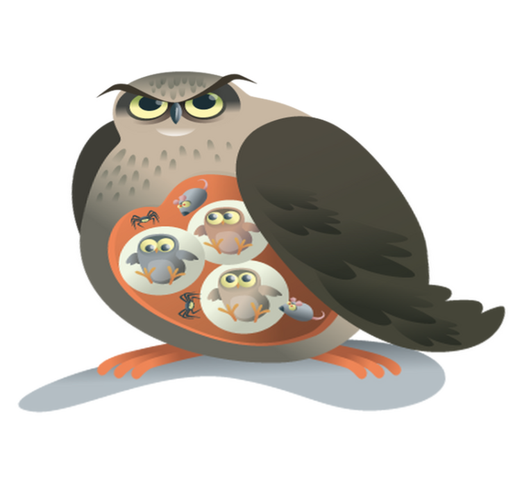 Gyvūnų vinilo kilimėlis motinos pelėdos tema - „Tenstickers“