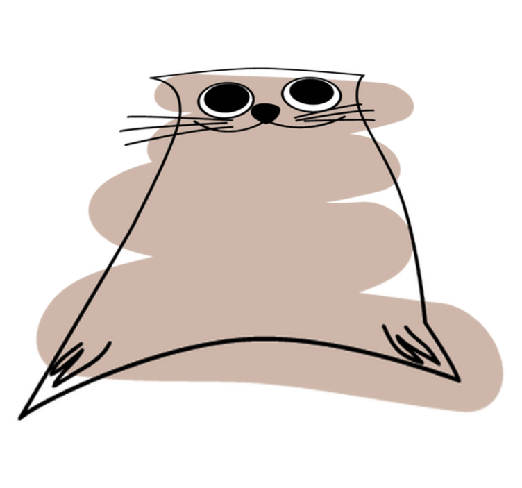 Gyvūnų vinilo kilimėlis su rudai dažytu katinu - „Tenstickers“