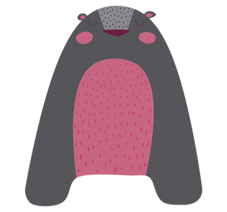 Gyvūnų vinilo kilimėlis pilkas lokys vaikams - „Tenstickers“