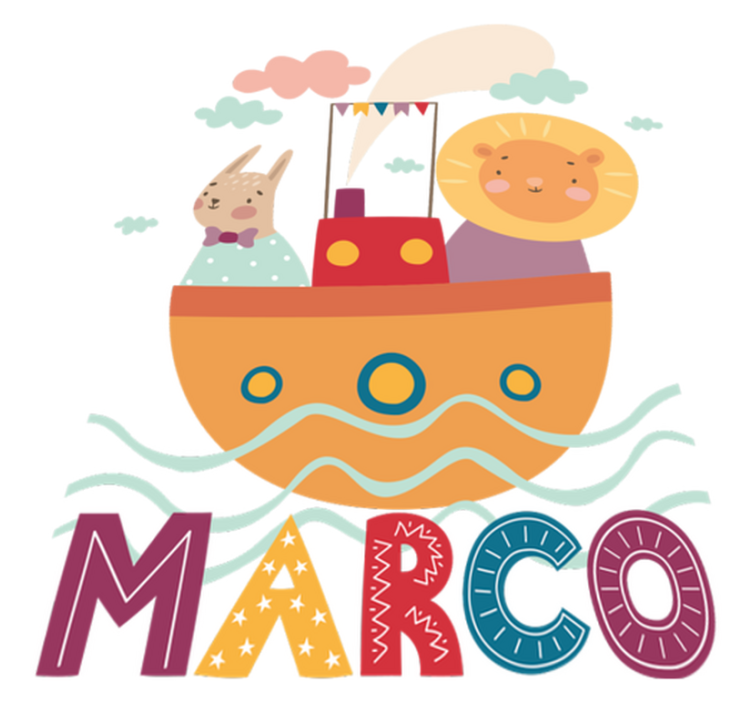 Gyvūnų vinilo kilimėlis su gyvūnais laive - „Tenstickers“