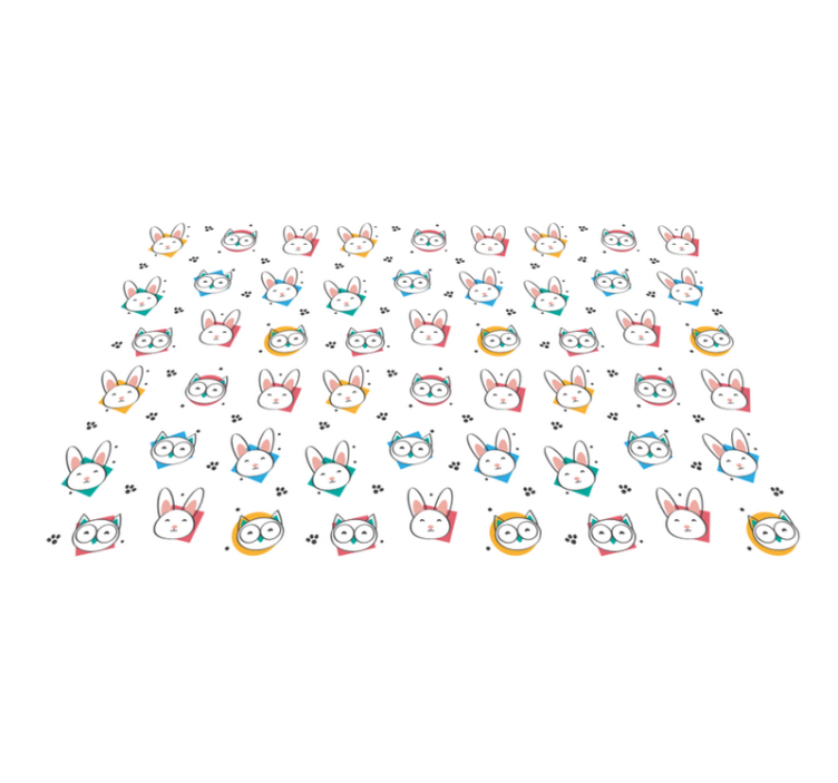 Gyvūnų vinilo kilimėlis pelėdų ir triušių raštu - „Tenstickers“