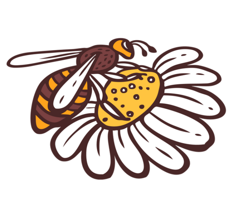 Bitė ant žiedo gyvūnų vinilo kilimėlis - „Tenstickers“