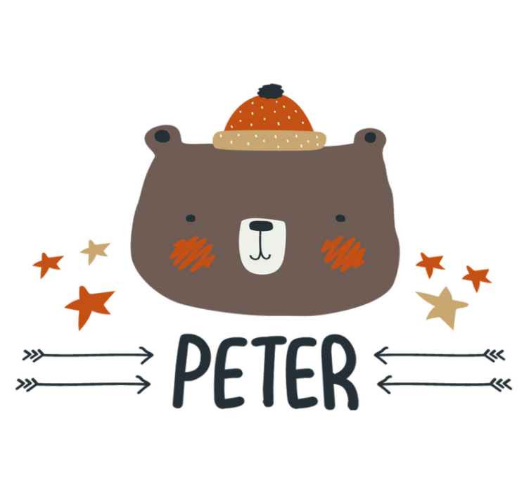 Gyvūnų vinilo kilimėlis Šiaurės mielas lokys su vardu - „Tenstickers“