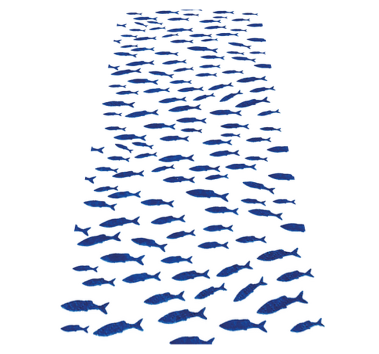 Gyvūnų vinilo kilimėlis su mėlynomis žuvytėmis - „Tenstickers“