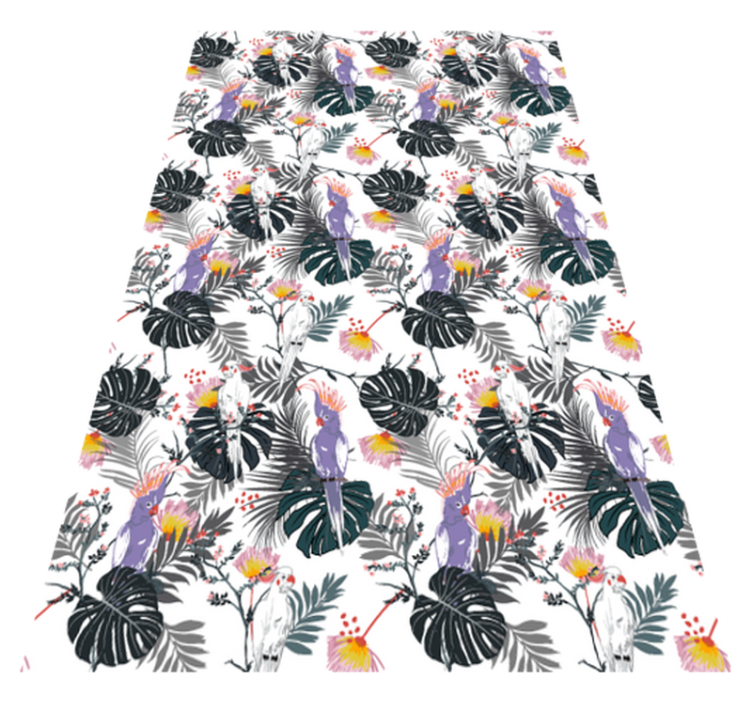 Gyvūnų vinilo kilimėlis raudonų ir violetinių papūgų - „Tenstickers“