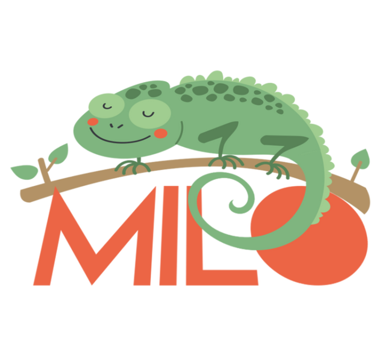 Gyvūnų vinilo kilimėlis su chameleono vardu - „Tenstickers“