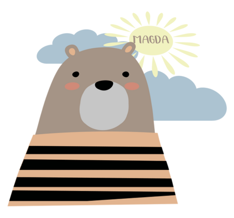 Gyvūnų vinilo kilimėlis pritaikomas rudas lokys - „Tenstickers“